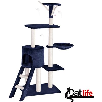 BAKAJI Tiragraffi Per Gatti Albero Sisal Parco Giochi Gioco Gatto Tira Graffi Blu Scuro BAKAJI Tiragraffi Per Gatti Albero Sisal Parco Giochi Gioco Gatto Tira Graffi Blu Scuro