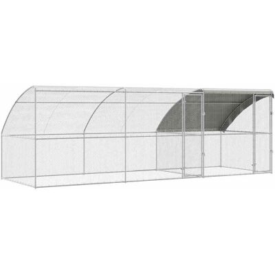 MAISON EXCLUSIVE - Gabbia Per Polli 3 Pcs Argento 600 X 200 X 200 Cm Acciaio E Pe MAISON EXCLUSIVE - Gabbia Per Polli 3 Pcs Argento 600 X 200 X 200 Cm Acciaio E Pe