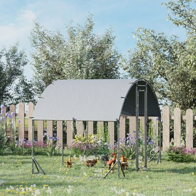 KELLANY Recinto Per Polli In Acciaio, 280 X 190 X 197 Cm, Gabbia Per Polli Con Copertura Resistente Ai Raggi Uv, Porta, Recinto Per Polli Per 4-6 Polli, Piccoli Animali, Argento KELLANY Recinto Per Polli In Acciaio, 280 X 190 X 197 Cm, Gabbia Per Polli Con Copertura Resistente Ai Raggi Uv, Porta, Recinto Per Polli Per 4-6 Polli, Piccoli Animali, Argento