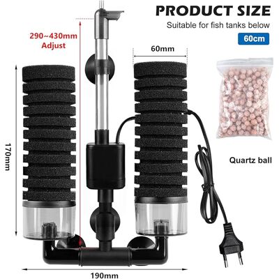 OEM Filtro Elettrico Per Acquario, Doppia Spugna, Sfera Filtrante Silenziosa Per Filtrazione Biologica E Meccanica - Altro OEM Filtro Elettrico Per Acquario, Doppia Spugna, Sfera Filtrante Silenziosa Per Filtrazione Biologica E Meccanica - Altro