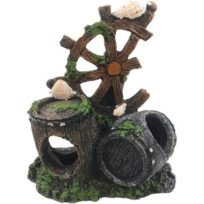 OEM Decorativo Per Acquario - Non Sbiadisce - Paesaggio Robusto E Durevole Per L'Ufficio Per La Casa - Botte Di Vino Con Ruota Eolica. OEM Decorativo Per Acquario - Non Sbiadisce - Paesaggio Robusto E Durevole Per L'Ufficio Per La Casa - Botte Di Vino Con Ruota Eolica.