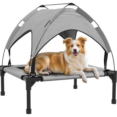 Zone Cuccia Per Cani Con Baldacchino, Traspirante E Impermeabile, Con Portata Fino A 20 Kg, Dimensioni 76 X 61 X 69,5 Cm, Colore Grigio Chiaro. Zone Cuccia Per Cani Con Baldacchino, Traspirante E Impermeabile, Con Portata Fino A 20 Kg, Dimensioni 76 X 61 X 69,5 Cm, Colore Grigio Chiaro.
