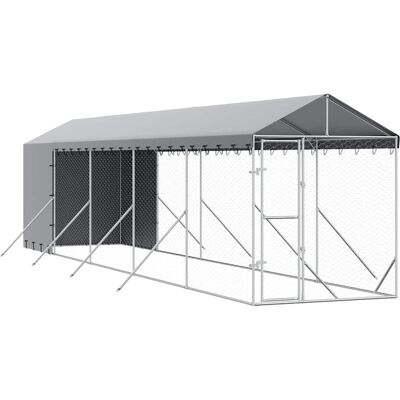MAISON EXCLUSIVE - Cuccia Cani Da Esterno Tetto Argento 2x10x2,5 M Acciaio Zincato MAISON EXCLUSIVE - Cuccia Cani Da Esterno Tetto Argento 2x10x2,5 M Acciaio Zincato