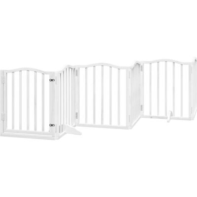 HELLOSHOP26 Cancelletto E Porta Di Sicurezza Per Animali Domestici 6 Pannelli Legno Di Pioppo Bianco 020023359 HELLOSHOP26 Cancelletto E Porta Di Sicurezza Per Animali Domestici 6 Pannelli Legno Di Pioppo Bianco 020023359