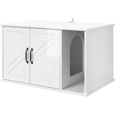 VIDAXL Casa Per Gatti Bianco Lucido 85 X 55 X 50 Cm Legno Multistrato VIDAXL Casa Per Gatti Bianco Lucido 85 X 55 X 50 Cm Legno Multistrato