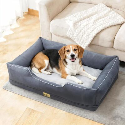 BINGOPAW Cuccia Per Cane Taglia Grande Letto Per Cani Ortopedico Sfoderabile, Grigio 94,5x67x19,5 Cm BINGOPAW Cuccia Per Cane Taglia Grande Letto Per Cani Ortopedico Sfoderabile, Grigio 94,5x67x19,5 Cm