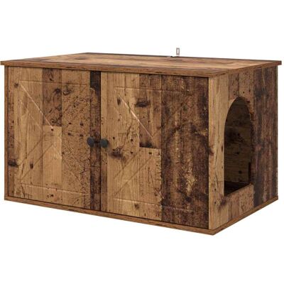 VIDAXL Casa Per Gatti Legno Vecchio 85 X 55 X 50 Cm Legno Multistrato VIDAXL Casa Per Gatti Legno Vecchio 85 X 55 X 50 Cm Legno Multistrato