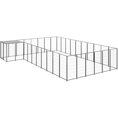 MAISON EXCLUSIVE - Gabbia Per Cani Nera 19,36 M² In Acciaio MAISON EXCLUSIVE - Gabbia Per Cani Nera 19,36 M² In Acciaio