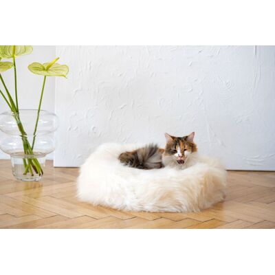 OEM Letto Rotondo In Pelle Di Pecora Naturale Per Animali Domestici - Bianco 90 Cm OEM Letto Rotondo In Pelle Di Pecora Naturale Per Animali Domestici - Bianco 90 Cm