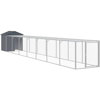 MAISON EXCLUSIVE - Pollaio Con Area Corsa Antracite 117x813x123 Cm Acciaio Zincato MAISON EXCLUSIVE - Pollaio Con Area Corsa Antracite 117x813x123 Cm Acciaio Zincato