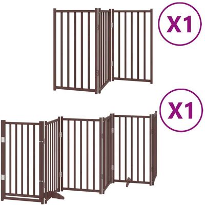 HELLOSHOP26 Cancelletto Di Sicurezza Per Animali Domestici Porta Pieghevole 9 Pannelli Legno Di Pioppo Marrone 020023271 HELLOSHOP26 Cancelletto Di Sicurezza Per Animali Domestici Porta Pieghevole 9 Pannelli Legno Di Pioppo Marrone 020023271