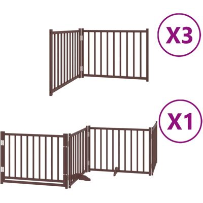 HELLOSHOP26 Cancelletto Di Sicurezza Per Animali Domestici Porta Pieghevole 10 Pannelli Legno Di Pioppo Marrone 020023097 HELLOSHOP26 Cancelletto Di Sicurezza Per Animali Domestici Porta Pieghevole 10 Pannelli Legno Di Pioppo Marrone 020023097