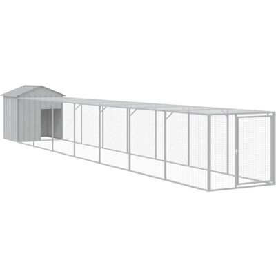 MAISON EXCLUSIVE - Pollaio Area Corsa Grigio Chiaro 117x813x123 Cm Acciaio Zincato MAISON EXCLUSIVE - Pollaio Area Corsa Grigio Chiaro 117x813x123 Cm Acciaio Zincato
