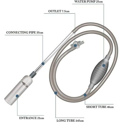 OEM Sifone Per Acquario Con Pompa A Vuoto Regolabile, Tubi Da 2,6 M + Ugelli Extra, Flusso Variabile E Facile Da Usare. OEM Sifone Per Acquario Con Pompa A Vuoto Regolabile, Tubi Da 2,6 M + Ugelli Extra, Flusso Variabile E Facile Da Usare.