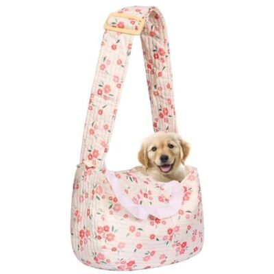 XISRENS Borsa Trasportino Per Animali Domestici Con Stampa Floreale, Adatta A Cani E Gatti Di Piccola Taglia, Con Design A Mani Libere (motivo Floreale Rosso, Taglia Piccola) XISRENS Borsa Trasportino Per Animali Domestici Con Stampa Floreale, Adatta A Cani E Gatti Di Piccola Taglia, Con Design A Mani Libere (motivo Floreale Rosso, Taglia Piccola)