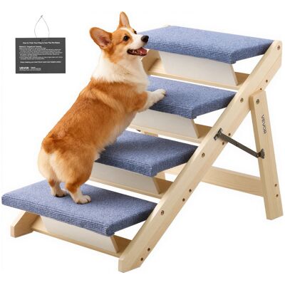 VEVOR Scale In Legno Per Animali Domestici Con 4 Gradini Per Letti Alti, Divani E Auto, Capacita Di Carico Di 68 Kg, Design Piatto, Scaletta Stabile Per Cani E Gatti Di Piccola, Media, Grande Taglia VEVOR Scale In Legno Per Animali Domestici Con 4 Gradini Per Letti Alti, Divani E Auto, Capacita Di Carico Di 68 Kg, Design Piatto, Scaletta Stabile Per Cani E Gatti Di Piccola, Media, Grande Taglia