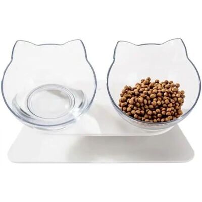 OEM Ciotola Doppia Rialzata Per Gatti, Inclinazione Di 15°, Stazione Di Alimentazione Rialzata Per Animali Domestici, Cibo E Acqua Anti-vomito, Base Antiscivolo, Design A Forma Di Orecchie Di Gatto. OEM Ciotola Doppia Rialzata Per Gatti, Inclinazione Di 15°, Stazione Di Alimentazione Rialzata Per Animali Domestici, Cibo E Acqua Anti-vomito, Base Antiscivolo, Design A Forma Di Orecchie Di Gatto.