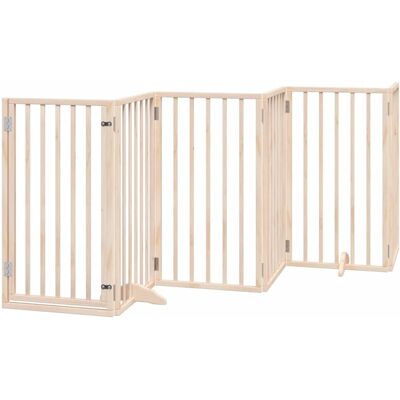HELLOSHOP26 Cancelletto Di Sicurezza Per Cani Con Porta Pieghevole 9 Pannelli In Legno Di Pioppo Marrone 020023335 HELLOSHOP26 Cancelletto Di Sicurezza Per Cani Con Porta Pieghevole 9 Pannelli In Legno Di Pioppo Marrone 020023335