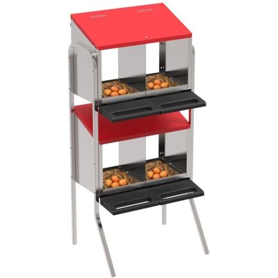 SUINGA Nido Per Polli 6 Reparti 82x47x123 Cm Con Gambe SUINGA Nido Per Polli 6 Reparti 82x47x123 Cm Con Gambe