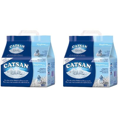 CATSAN Due Lettiere Igieniche Assorbenti Ideali Per Gatti In Confezione Da 10 Litri Ciascuna CATSAN Due Lettiere Igieniche Assorbenti Ideali Per Gatti In Confezione Da 10 Litri Ciascuna