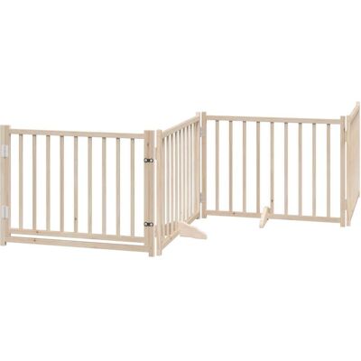 HELLOSHOP26 Cancelletto Di Sicurezza Per Cani Con 4 Pannelli In Legno Massello Di Abete Marrone 020023311 HELLOSHOP26 Cancelletto Di Sicurezza Per Cani Con 4 Pannelli In Legno Massello Di Abete Marrone 020023311