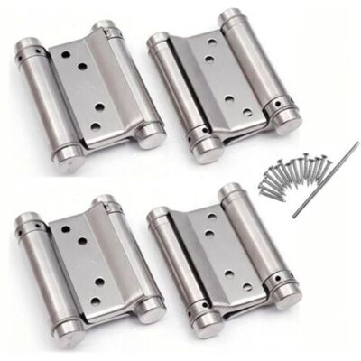 OEM Set Di 4 Cerniere A Molla A Doppia Azione Per Porte A Battente, In Acciaio Inox, Stile Saloon/western, 75 Mm (portata Fino A 15 Kg) OEM Set Di 4 Cerniere A Molla A Doppia Azione Per Porte A Battente, In Acciaio Inox, Stile Saloon/western, 75 Mm (portata Fino A 15 Kg)