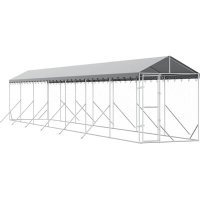 MAISON EXCLUSIVE - Cuccia Cani Da Esterno Tetto Argento 2x14x2,5 M Acciaio Zincato MAISON EXCLUSIVE - Cuccia Cani Da Esterno Tetto Argento 2x14x2,5 M Acciaio Zincato