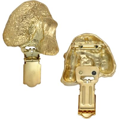 OEM Bedlington Terrier, Rothbury Terrier - Spilla Con Clip, Porta Numero Di Partenza Placcato Oro, Regalo Per Una Mostra Canina Di Art-dog OEM Bedlington Terrier, Rothbury Terrier - Spilla Con Clip, Porta Numero Di Partenza Placcato Oro, Regalo Per Una Mostra Canina Di Art-dog