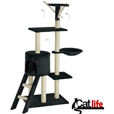 BAKAJI Tiragraffi Per Gatti Albero Sisal Parco Giochi Gioco X Gatto Tira Graffi Nero BAKAJI Tiragraffi Per Gatti Albero Sisal Parco Giochi Gioco X Gatto Tira Graffi Nero