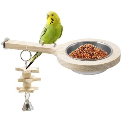 OEM Supporto Per Uccelli Con Mangiatoia, Supporto In Legno Per Pappagalli Con Giocattolo Da Masticare, Accessori Per Gabbie Per Pappagalli, Inseparabili, Calopsitte, Parrocchetti Monaci, Ondulati - Crezuo OEM Supporto Per Uccelli Con Mangiatoia, Supporto In Legno Per Pappagalli Con Giocattolo Da Masticare, Accessori Per Gabbie Per Pappagalli, Inseparabili, Calopsitte, Parrocchetti Monaci, Ondulati - Crezuo