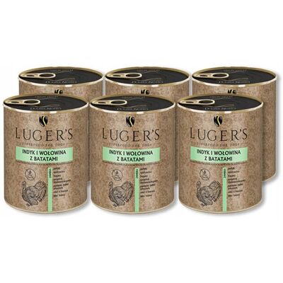 OEM Cibo Umido Per Cani Luger's Al Gusto Di Tacchino E Manzo Con Patate Dolci, 6 X 800 G OEM Cibo Umido Per Cani Luger's Al Gusto Di Tacchino E Manzo Con Patate Dolci, 6 X 800 G