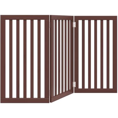 HELLOSHOP26 Cancelletto Di Sicurezza Pieghevole Per Cani A 3 Pannelli 150 Cm Legno Di Pioppo Marrone 020023064 HELLOSHOP26 Cancelletto Di Sicurezza Pieghevole Per Cani A 3 Pannelli 150 Cm Legno Di Pioppo Marrone 020023064