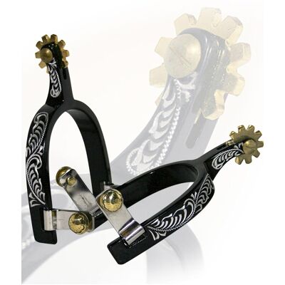 SARTORE Speroni In Alluminio Anodizzato Con Decorazioni Incise E Finiture In Ottone SARTORE Speroni In Alluminio Anodizzato Con Decorazioni Incise E Finiture In Ottone
