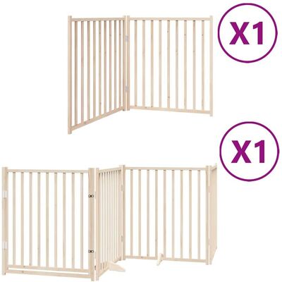 HELLOSHOP26 Cancelletto Di Sicurezza Per Cani Con Porta Pieghevole 6 Pannelli Legno Di Pioppo Marrone 020023020 HELLOSHOP26 Cancelletto Di Sicurezza Per Cani Con Porta Pieghevole 6 Pannelli Legno Di Pioppo Marrone 020023020