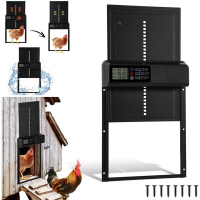 KZQ Porta Automatica Per Pollaio Con Timer Anti-schiacciamento, In Lega Di Alluminio, Impermeabile Ipx4 E Display Lcd Intuitivo - KZQ Porta Automatica Per Pollaio Con Timer Anti-schiacciamento, In Lega Di Alluminio, Impermeabile Ipx4 E Display Lcd Intuitivo -