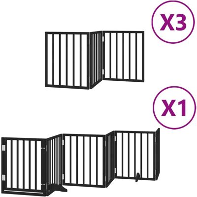 HELLOSHOP26 Cancelletto Di Sicurezza Per Animali Domestici Porta Pieghevole 15 Pannelli Legno Di Pioppo Nero 020023220 HELLOSHOP26 Cancelletto Di Sicurezza Per Animali Domestici Porta Pieghevole 15 Pannelli Legno Di Pioppo Nero 020023220
