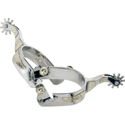 SARTORE Speroni In Acciaio Inox Con Riporti In Alpacca E Fascia Da 1" Rotelle Intercambiaibili SARTORE Speroni In Acciaio Inox Con Riporti In Alpacca E Fascia Da 1" Rotelle Intercambiaibili