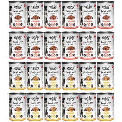 OEM Cibo Umido Per Cani 75% Carne Miscela 24x415g 9,96 Kg In Salsa Tuf Tuf OEM Cibo Umido Per Cani 75% Carne Miscela 24x415g 9,96 Kg In Salsa Tuf Tuf