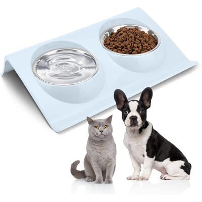 Zone Ciotola Doppia Per Gatti, Angolata A 15°, Ciotola Anti-vomito, Ciotola Doppia Per Gatti, Anti-bulimia, Antiscivolo, Anti-rovesciamento, Per Gatti E Cuccioli, 1 Pz (blu, Taglia Piccola) Zone Ciotola Doppia Per Gatti, Angolata A 15°, Ciotola Anti-vomito, Ciotola Doppia Per Gatti, Anti-bulimia, Antiscivolo, Anti-rovesciamento, Per Gatti E Cuccioli, 1 Pz (blu, Taglia Piccola)