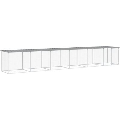 MAISON EXCLUSIVE - Gabbia Polli Tetto Grigio Chiaro 603x98x90 Cm Acciaio Zincato MAISON EXCLUSIVE - Gabbia Polli Tetto Grigio Chiaro 603x98x90 Cm Acciaio Zincato