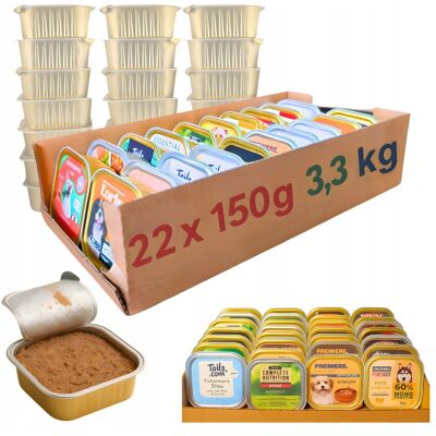 OEM Confezione Di Cibo Umido Per Cani In Vaschetta, Assortimento Di Gusti Misti, 150 G X 22 Pezzi OEM Confezione Di Cibo Umido Per Cani In Vaschetta, Assortimento Di Gusti Misti, 150 G X 22 Pezzi