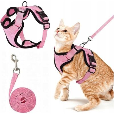 OEM Pettorina Senza Pressione Per Cani E Gatti, Taglia S, Con Guinzaglio Regolabile Da 150 Cm, Colore Rosa. OEM Pettorina Senza Pressione Per Cani E Gatti, Taglia S, Con Guinzaglio Regolabile Da 150 Cm, Colore Rosa.