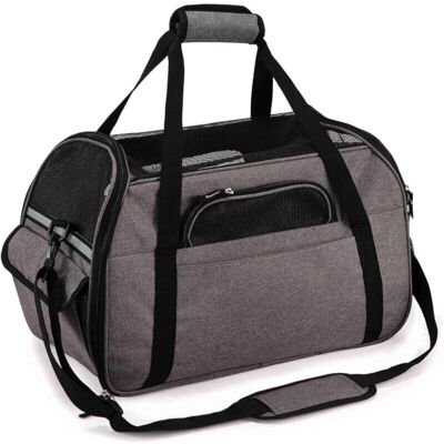 OEM Trasportino Per Gatti/cani Di Piccola Taglia/conigli, Pieghevole E Traspirante, Adatto Per Piccoli Animali Domestici, Da Portare A Mano O A Tracolla Per Viaggi In Treno/auto/aereo, Approvato (m Grigio OEM Trasportino Per Gatti/cani Di Piccola Taglia/conigli, Pieghevole E Traspirante, Adatto Per Piccoli Animali Domestici, Da Portare A Mano O A Tracolla Per Viaggi In Treno/auto/aereo, Approvato (m Grigio