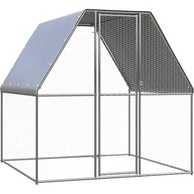 MAISON EXCLUSIVE - Gabbia Per Polli Argento E Grigio 2x2x2 M In Acciaio Zincato MAISON EXCLUSIVE - Gabbia Per Polli Argento E Grigio 2x2x2 M In Acciaio Zincato