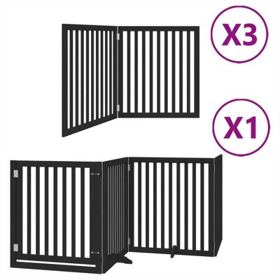 HELLOSHOP26 Cancelletto Di Sicurezza Per Animali Domestici Porta Pieghevole 10 Pannelli Legno Di Pioppo Nero 020023125 HELLOSHOP26 Cancelletto Di Sicurezza Per Animali Domestici Porta Pieghevole 10 Pannelli Legno Di Pioppo Nero 020023125