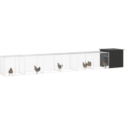 MAISON EXCLUSIVE - Gabbia Per Polli Antracite 700x91x100 Cm Acciaio Zincato MAISON EXCLUSIVE - Gabbia Per Polli Antracite 700x91x100 Cm Acciaio Zincato