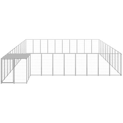 MAISON EXCLUSIVE - Gabbia Per Cani Argento 31,46 M² In Acciaio MAISON EXCLUSIVE - Gabbia Per Cani Argento 31,46 M² In Acciaio