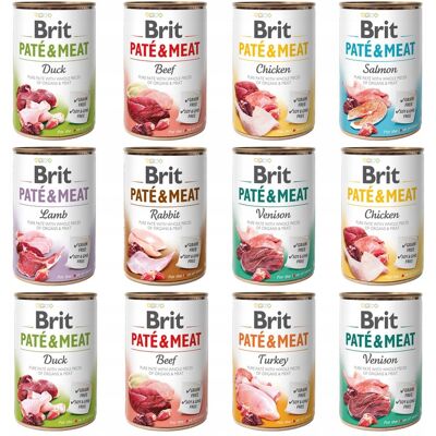 OEM Brit Pate & Meat Cibo Umido Per Cani, Mix Di Gusti, 12 X 400 G, Per Adulti, Senza Cereali OEM Brit Pate & Meat Cibo Umido Per Cani, Mix Di Gusti, 12 X 400 G, Per Adulti, Senza Cereali