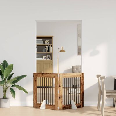 VIDAXL Cancello Per Cani Pieghevole Con Supporti 2 Pz Legno VIDAXL Cancello Per Cani Pieghevole Con Supporti 2 Pz Legno