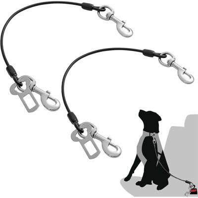XISRENS Set Di 2 Cinture Di Sicurezza Per Cani Resistenti Ai Morsi, Realizzate In Filo D'Acciaio, Adatte A Tutti I Cani. XISRENS Set Di 2 Cinture Di Sicurezza Per Cani Resistenti Ai Morsi, Realizzate In Filo D'Acciaio, Adatte A Tutti I Cani.